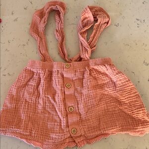 Pink Button-front suspended dress